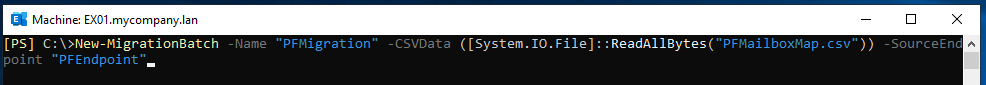 create the migration batch 